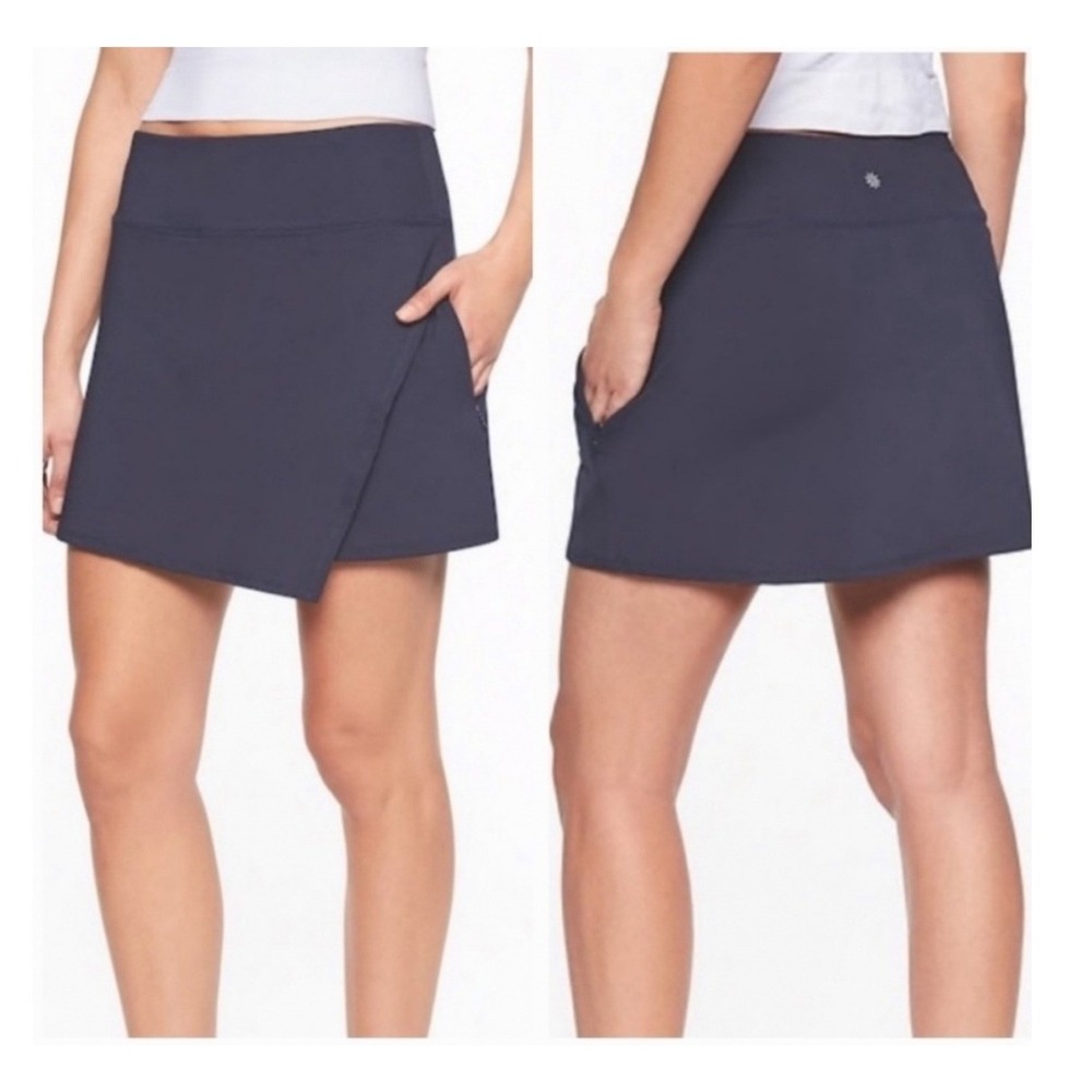Athleta Volley Skort XL‎ Black Athletic Tennis Golf Skirt